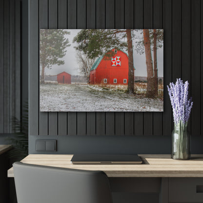 U R There Photography McKail Road Quilted Red Rustic Farmhouse Acrylic Wall Print