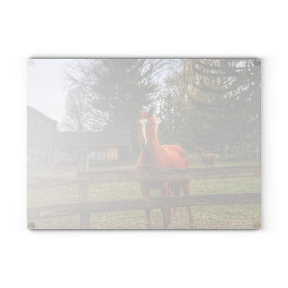 U R There Photography South Summers Road Old Grey and Caramel I Rustic Farmhouse Tempered-Glass Cutting Board