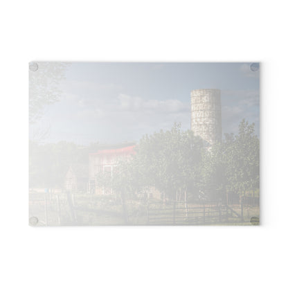 U R There Photography Henderson Road Farm Rustic Farmhouse Tempered-Glass Cutting Board