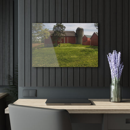 U R There Photography Maple Leaf Road Red Rustic Farmhouse Acrylic Wall Print