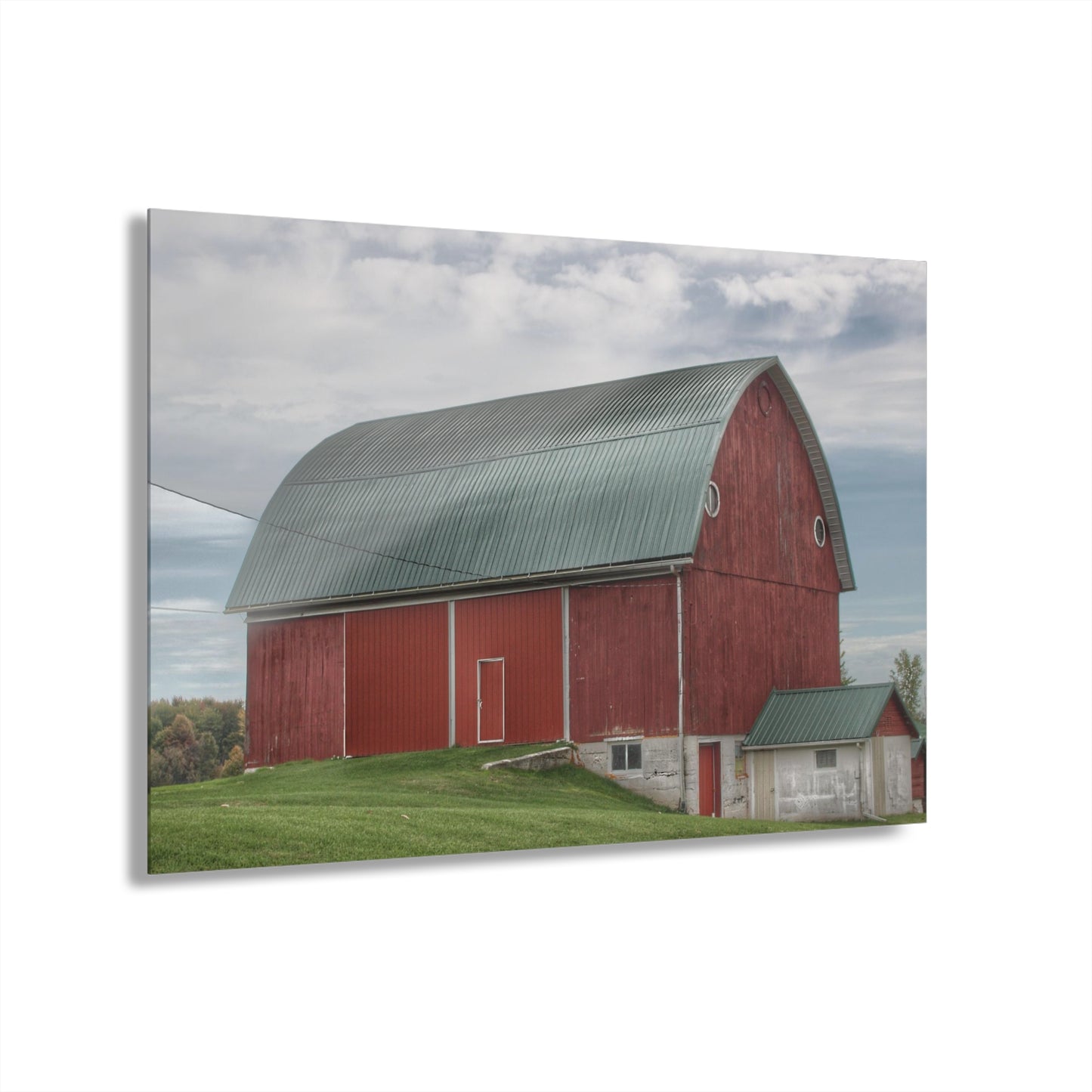 U R There Photography Elmwood Road Red I Rustic Farmhouse Acrylic Wall Print