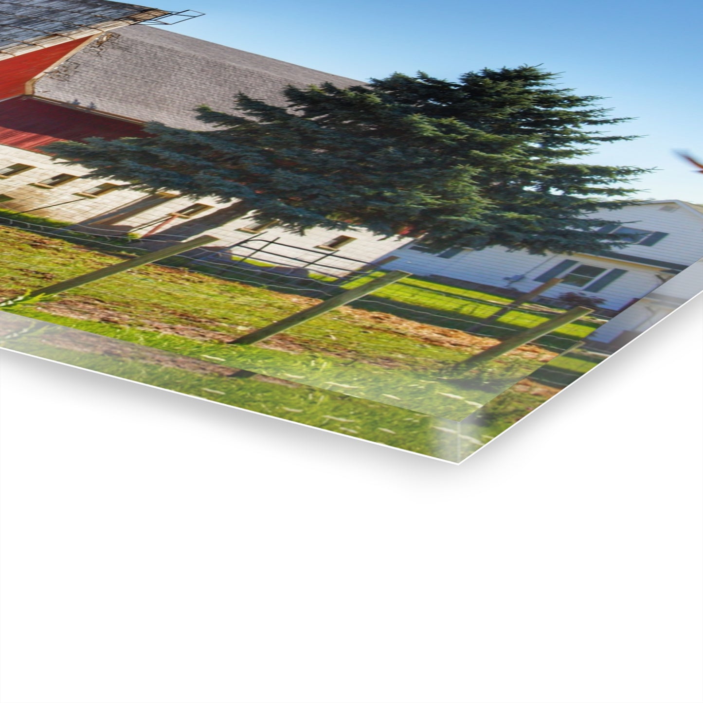 U R There Photography Hunters Creek Red Cow Barn I Rustic Farmhouse Acrylic Wall Print