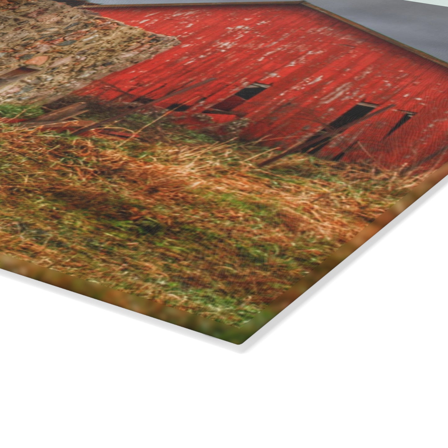 U R There Photography Stanley Road Ruins Rustic Farmhouse Tempered-Glass Cutting Board