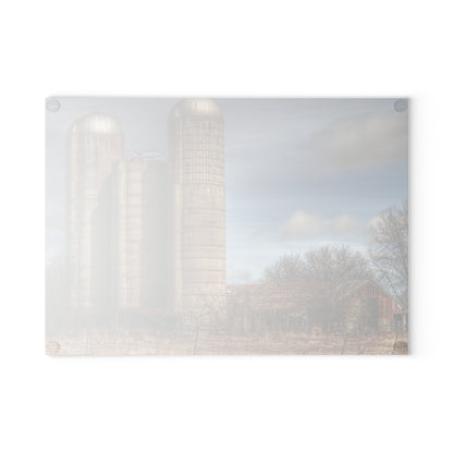 U R There Photography Silo Rust Rustic Farmhouse Tempered-Glass Cutting Board
