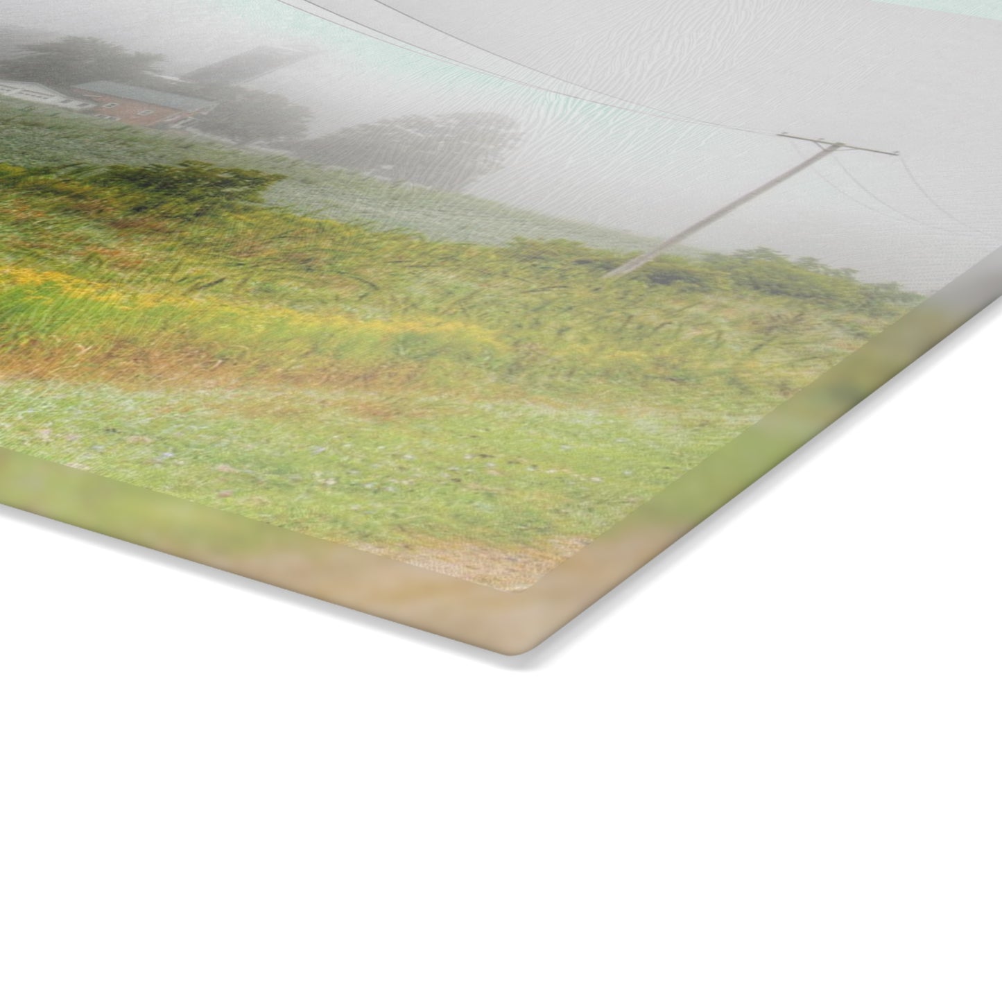 U R There Photography Beyond the Fog Rustic Farmhouse Tempered-Glass Cutting Board