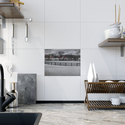 U R There Photography Barns of Barber Road II Rustic Farmhouse Decorative Ceramic Tile