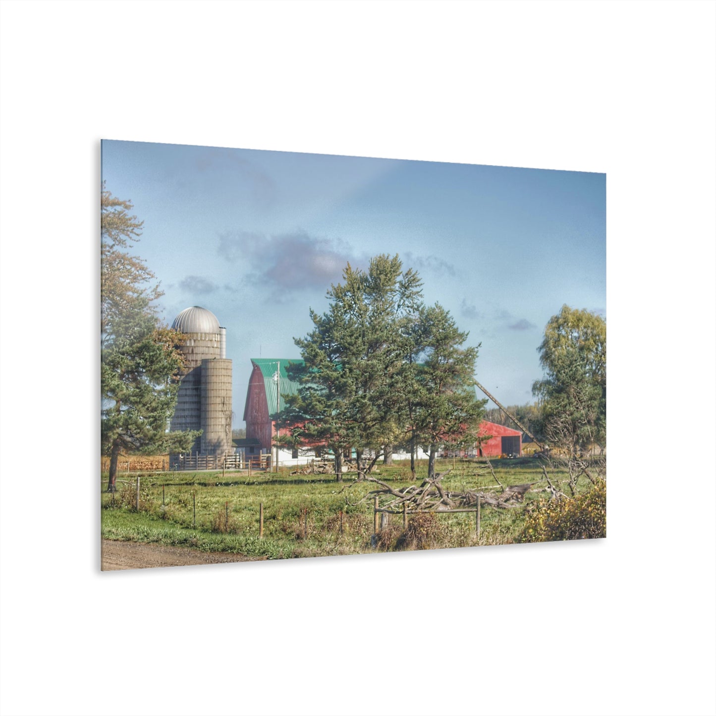 U R There Photography Croswell Wagner Road Red Rustic Farmhouse Acrylic Wall Print