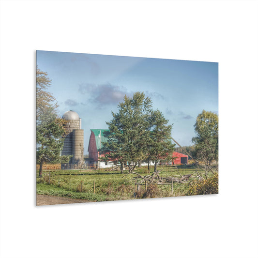 U R There Photography Croswell Wagner Road Red Rustic Farmhouse Acrylic Wall Print