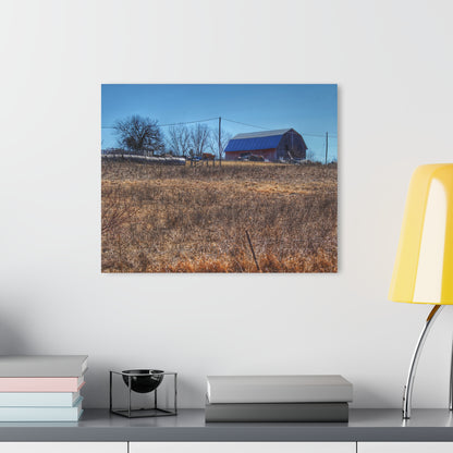 Barn Boutique Modern Farmhouse Acrylic Wall Print| Marathon Haybarn on a Hill I