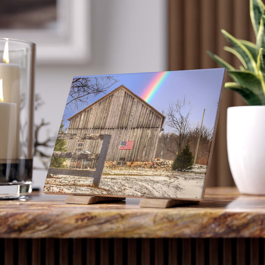 U R There Photography Barn Blessings on Sutton Road Rustic Farmhouse Decorative Ceramic Tile