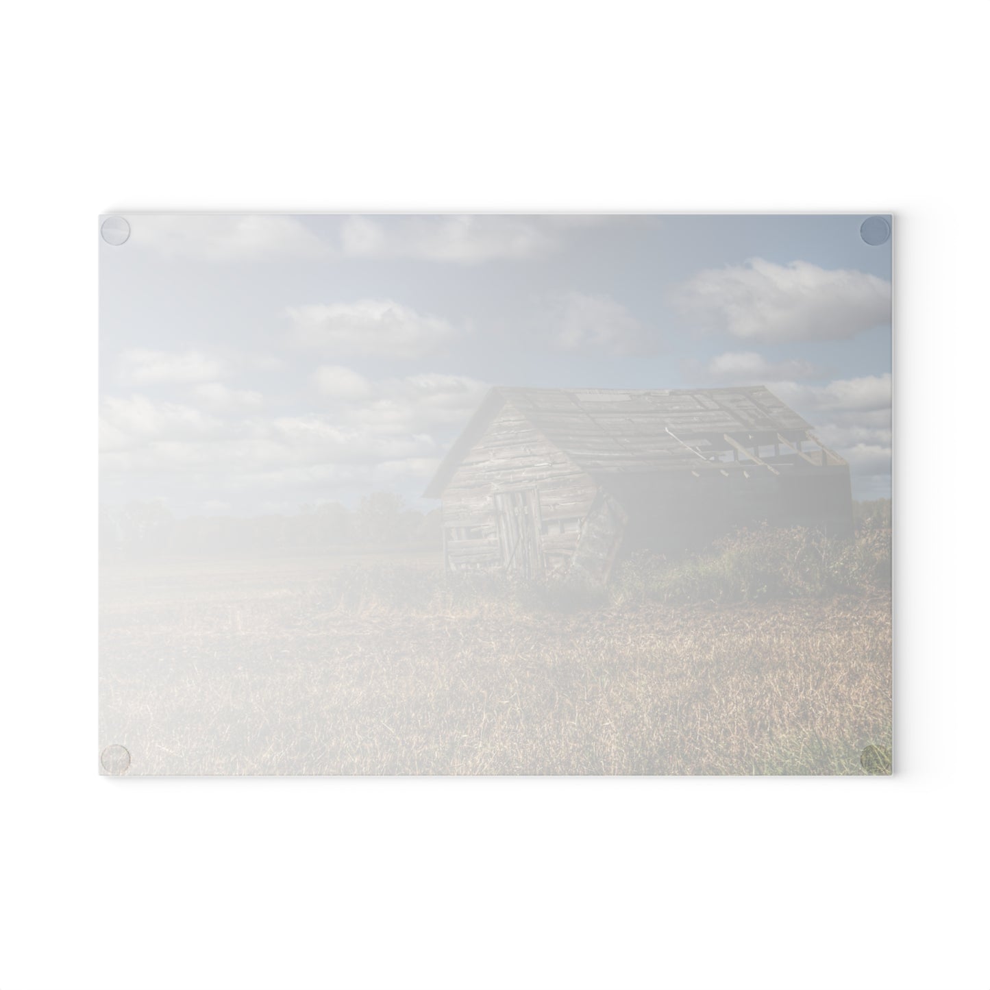 U R There Photography Freiberger Road Little Grey Shack Rustic Farmhouse Tempered-Glass Cutting Board