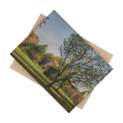 U R There Photography Belle River Red II Rustic Farmhouse Decorative Ceramic Tile