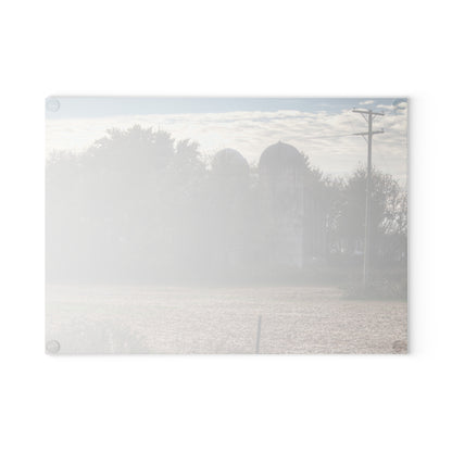 U R There Photography Burnside Road Grey I Rustic Farmhouse Tempered-Glass Cutting Board