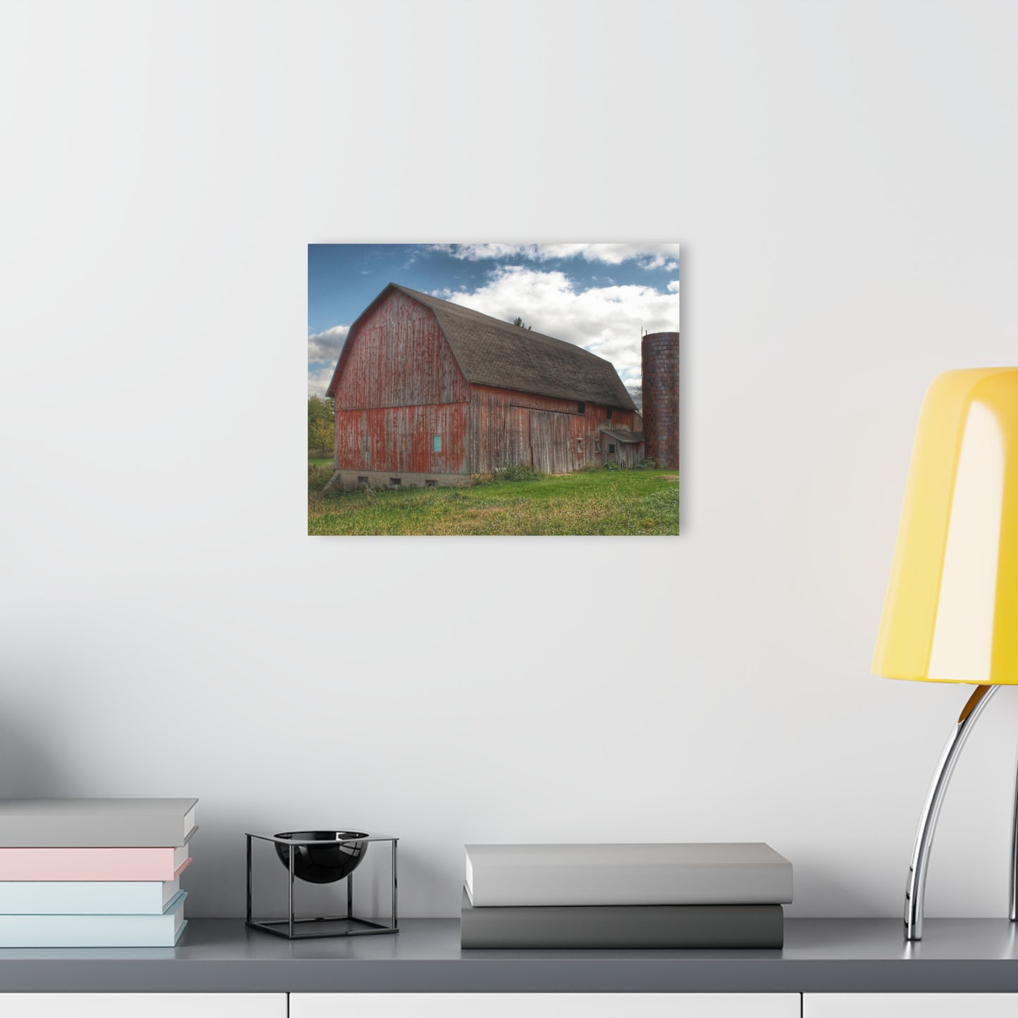 U R There Photography Baldwin Road Red Rustic Farmhouse Acrylic Wall Print