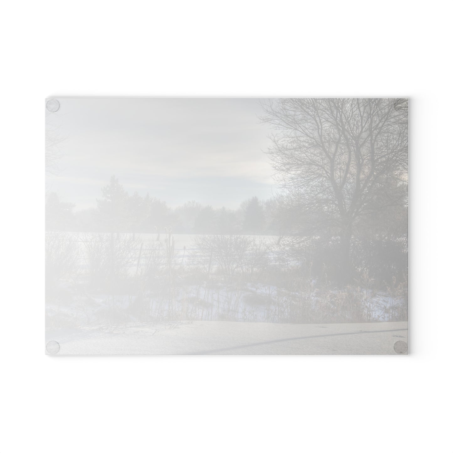 U R There Photography Winter in Mayfield Rustic Farmhouse Tempered-Glass Cutting Board