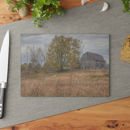 U R There Photography Swaffer Road Hilltop Grey Rustic Farmhouse Tempered-Glass Cutting Board