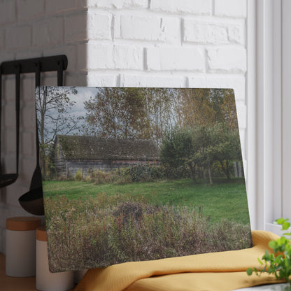 U R There Photography Grey Shack of Elmwood Rustic Farmhouse Tempered-Glass Cutting Board