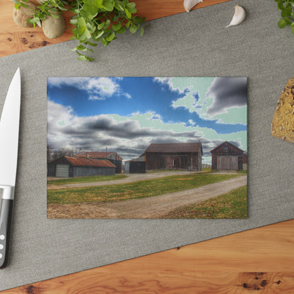 U R There Photography Buckhorn Lake Road Centennial Farm Rustic Farmhouse Tempered-Glass Cutting Board