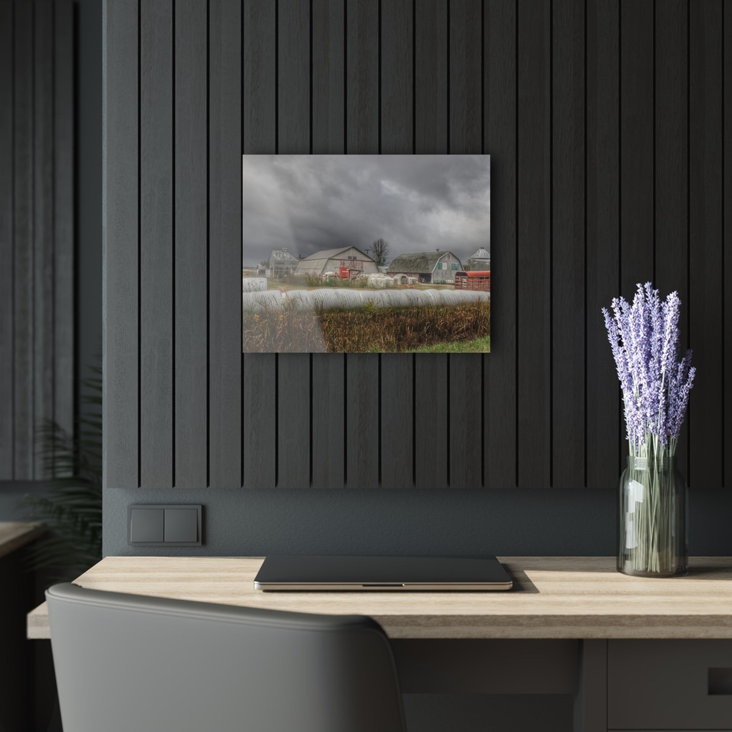 U R There Photography Waterman Road Grey I Rustic Farmhouse Acrylic Wall Print