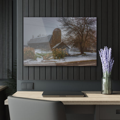 U R There Photography Ludwig Road Greys in the Fog Rustic Farmhouse Acrylic Wall Print