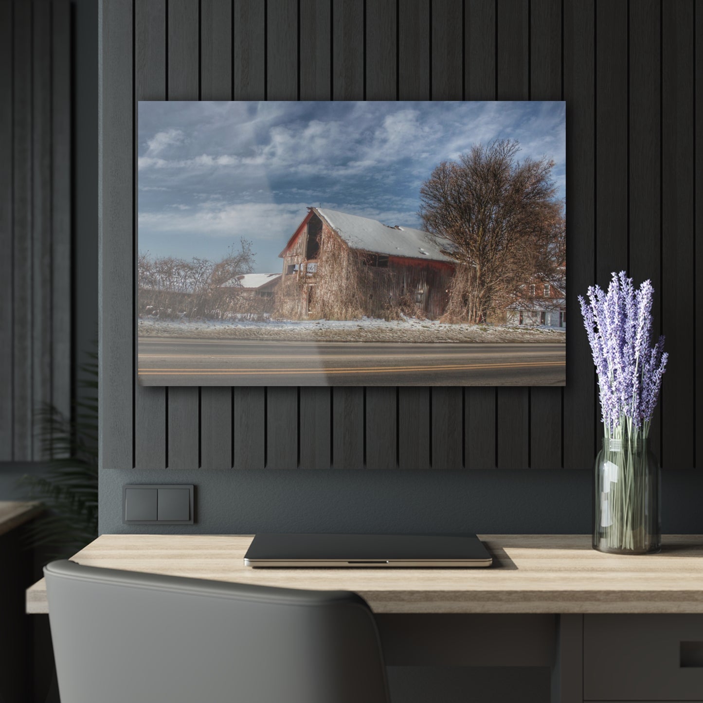 U R There Photography Almont Van Dyke Red II Rustic Farmhouse Acrylic Wall Print 14 "x 11"
