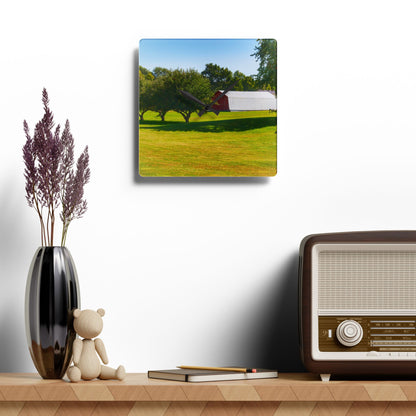 U R There Photography Lake Pleasant Road Hidden Quonset Rustic Farmhouse Acrylic Analog Wall Clock