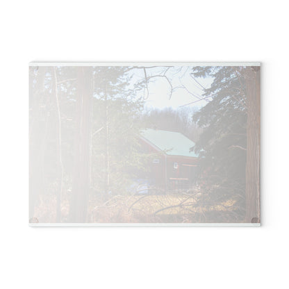 U R There Photography Bordman Road Hidden Red Rustic Farmhouse Tempered-Glass Cutting Board