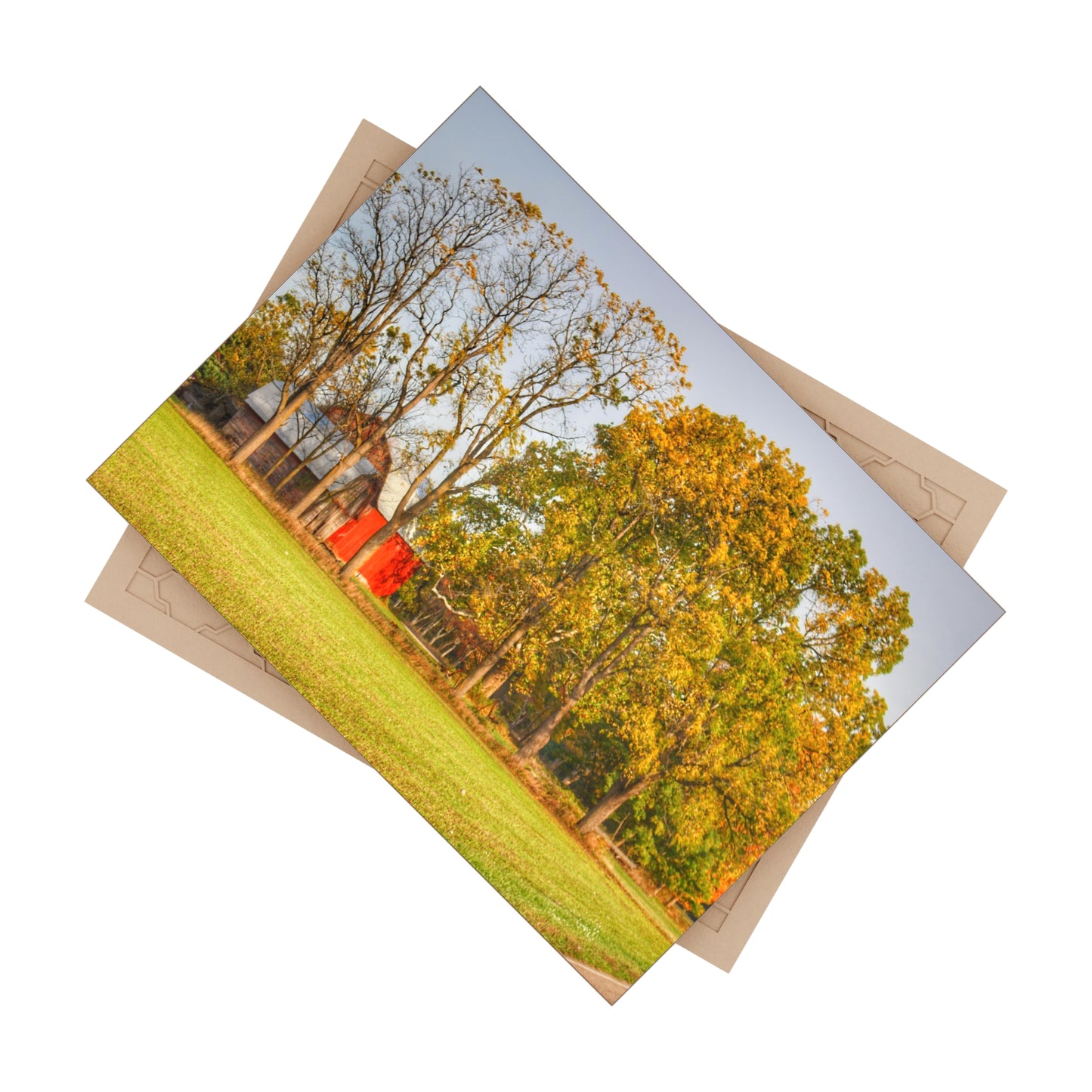 U R There Photography Barkley Road Red II Rustic Farmhouse Decorative Ceramic Tile