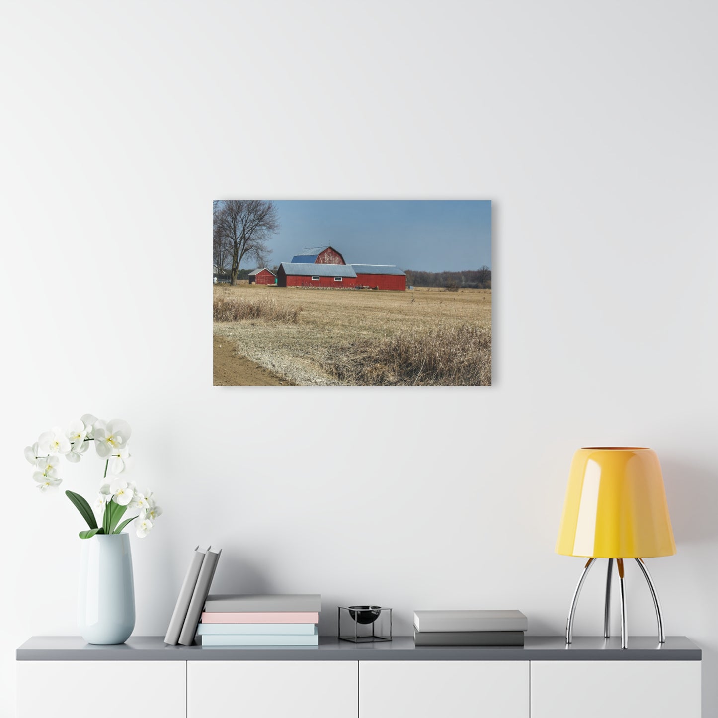 U R There Photography Romeo Plank Road Reds II Rustic Farmhouse Acrylic Wall Print