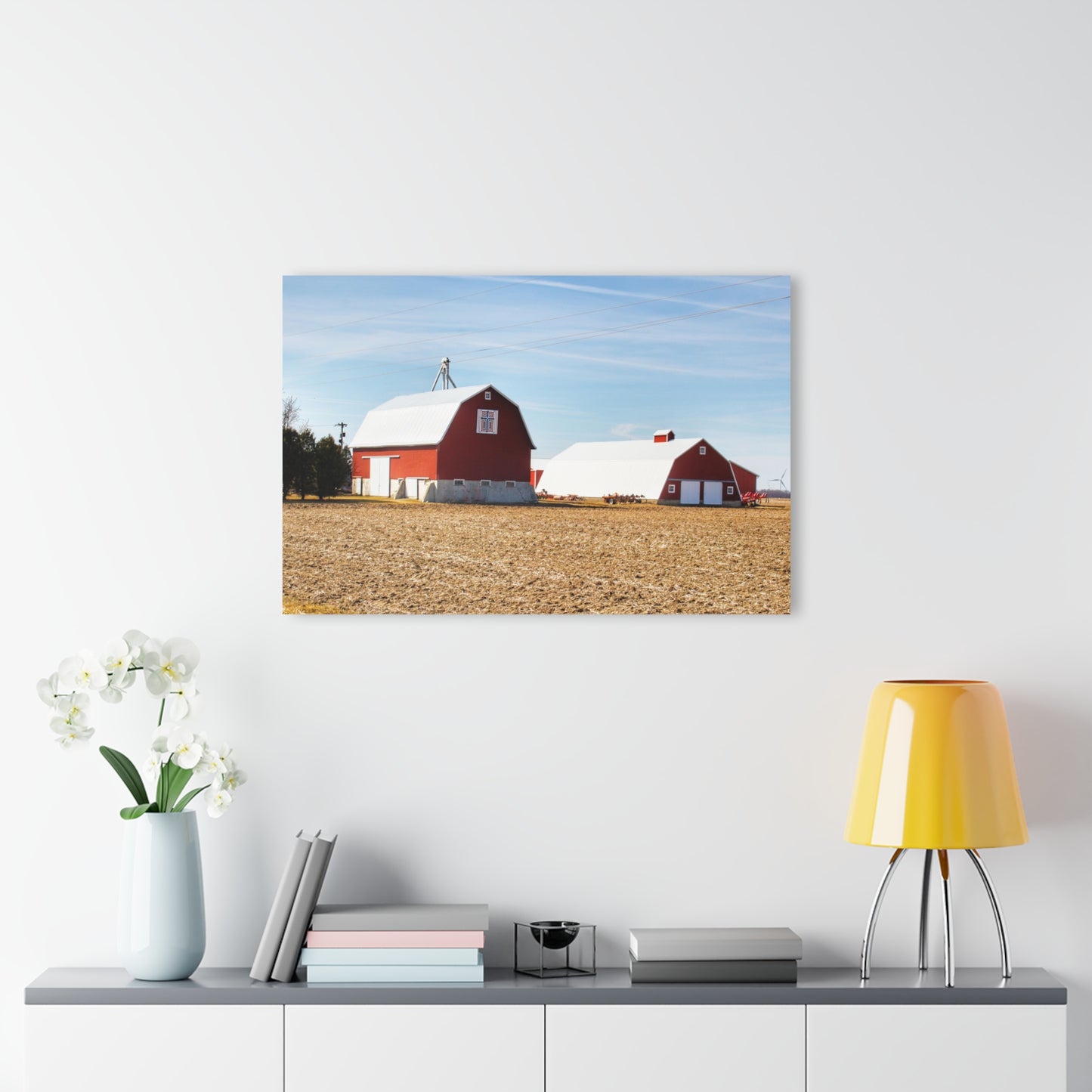U R There Photography French Road Quilted Red Rustic Farmhouse Acrylic Wall Print