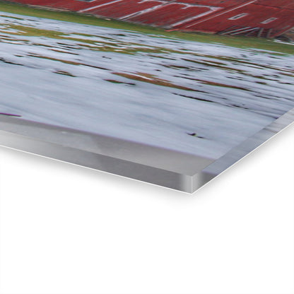 U R There Photography Holmes Road Red II Rustic Farmhouse Acrylic Wall Print 14 "x 11"