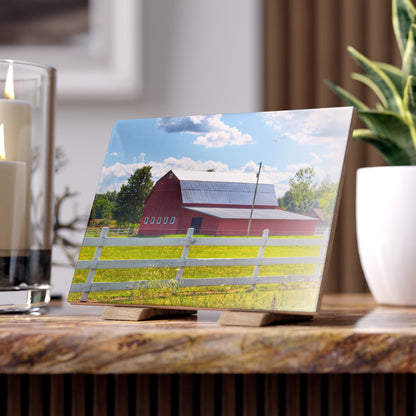 U R There Photography Burt Road Red Rustic Farmhouse Decorative Ceramic Tile