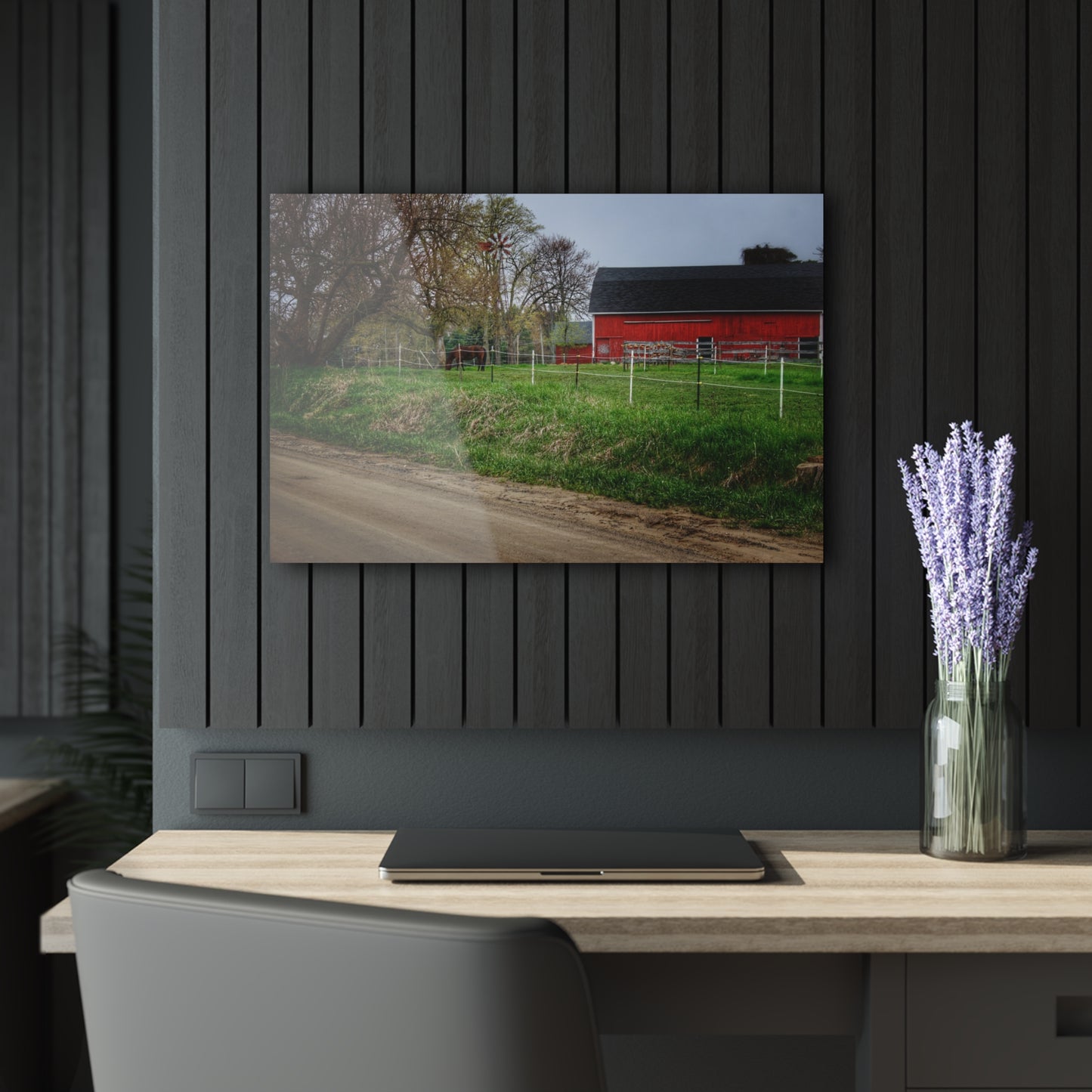 U R There Photography West Lake Road Farm and Filly I Rustic Farmhouse Acrylic Wall Print