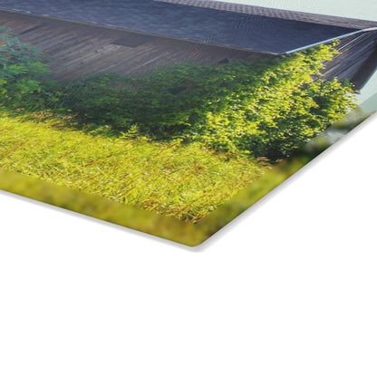 U R There Photography North Lake Pleasant Road Old Grey Rustic Farmhouse Tempered-Glass Cutting Board