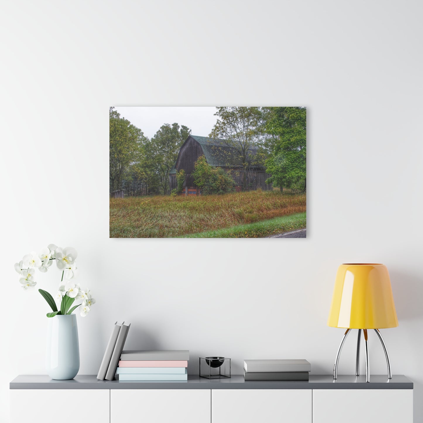U R There Photography Metamora Road Grey Rustic Farmhouse Acrylic Wall Print