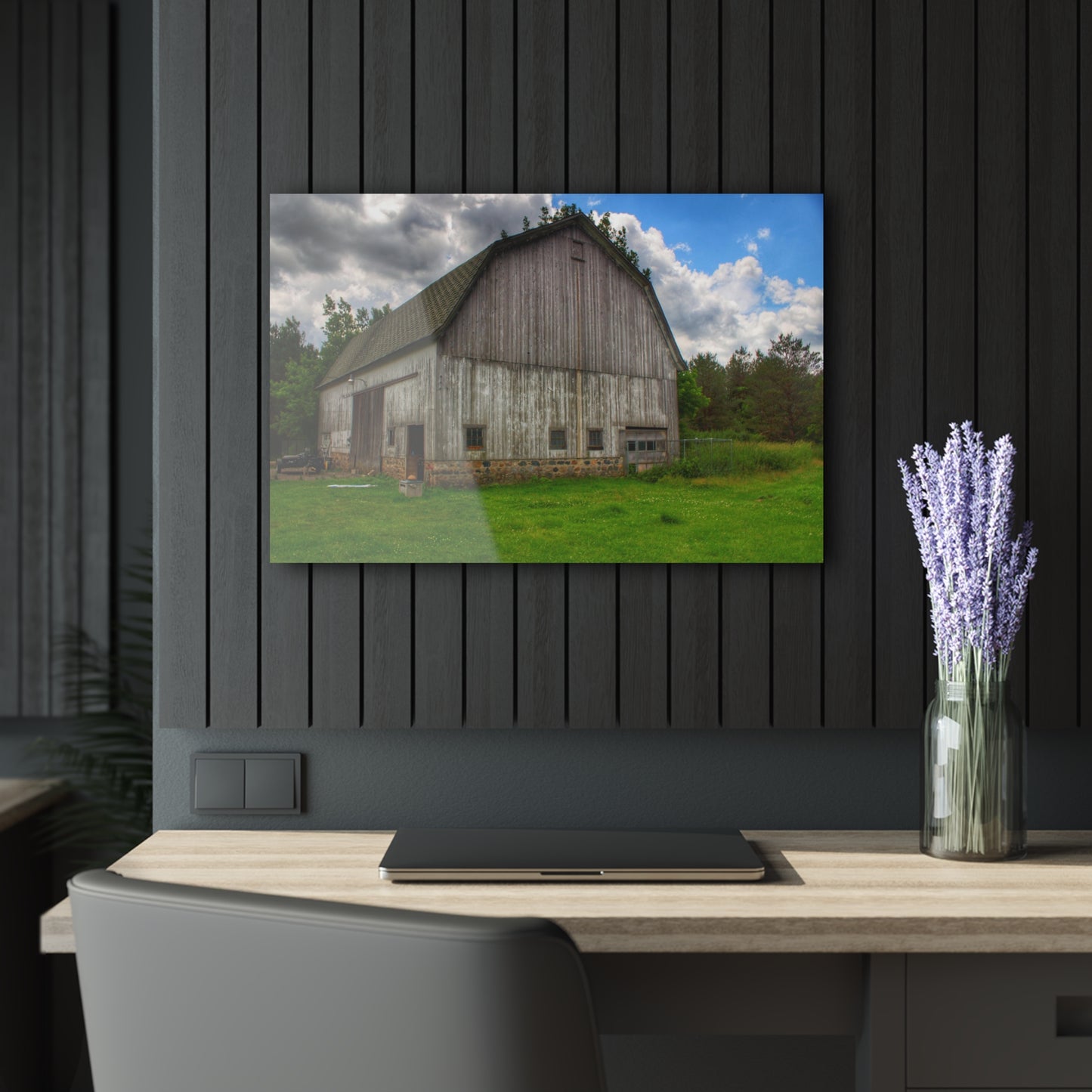 U R There Photography Fieldstone Grey Rustic Farmhouse Acrylic Wall Print