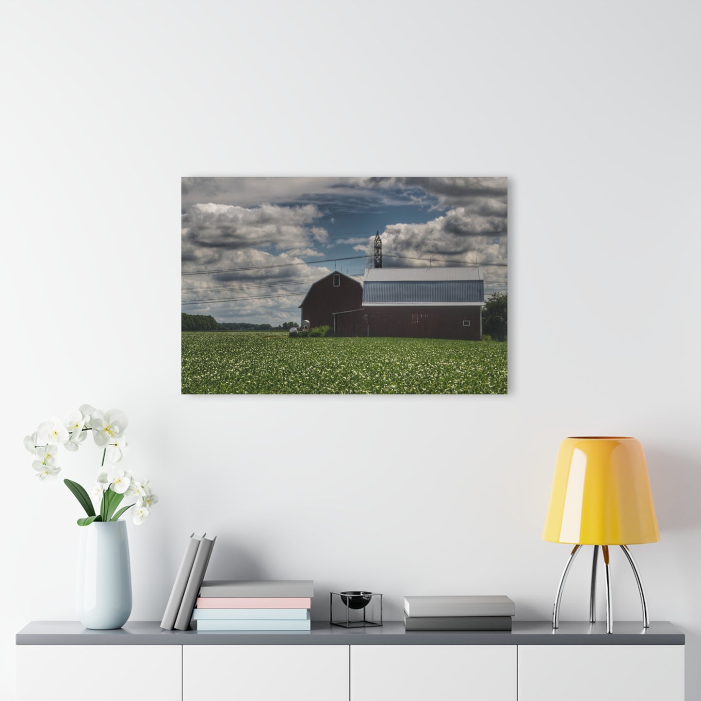 U R There Photography South Reese Road Reds Rustic Farmhouse Acrylic Wall Print
