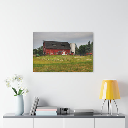 U R There Photography Oxford Old Red and Silo Rustic Farmhouse Acrylic Wall Print