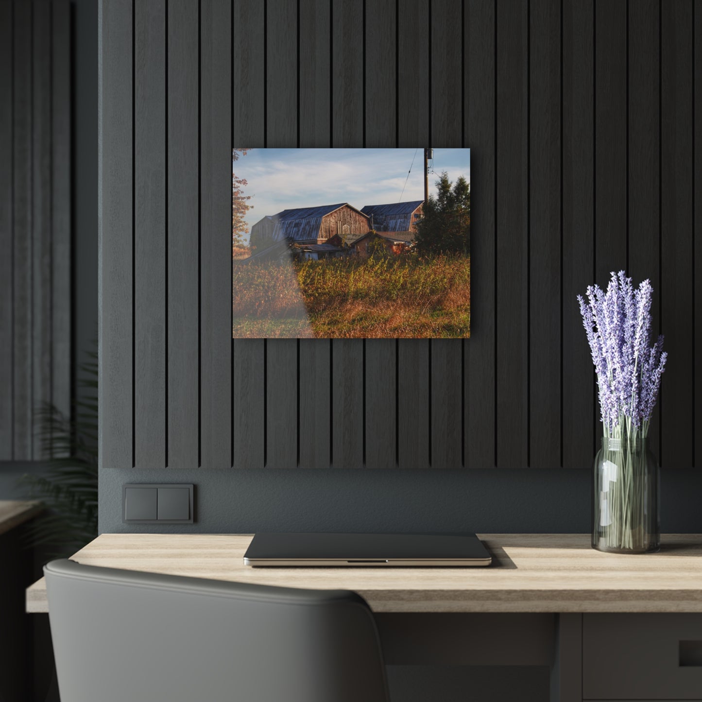 U R There Photography Montgomery Road Reds Rustic Farmhouse Acrylic Wall Print