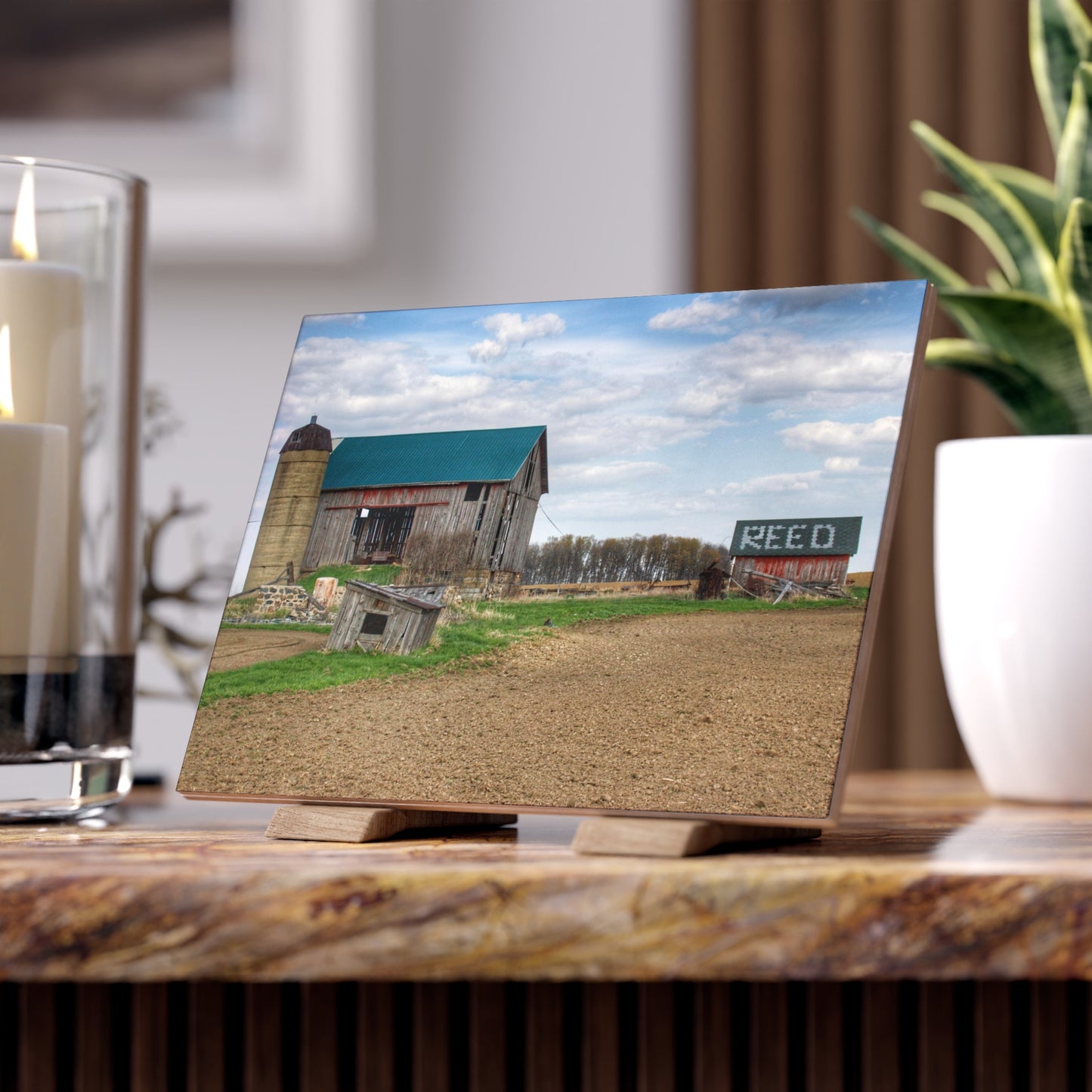 U R There Photography Cedar Creek Road Reds Rustic Farmhouse Decorative Ceramic Tile