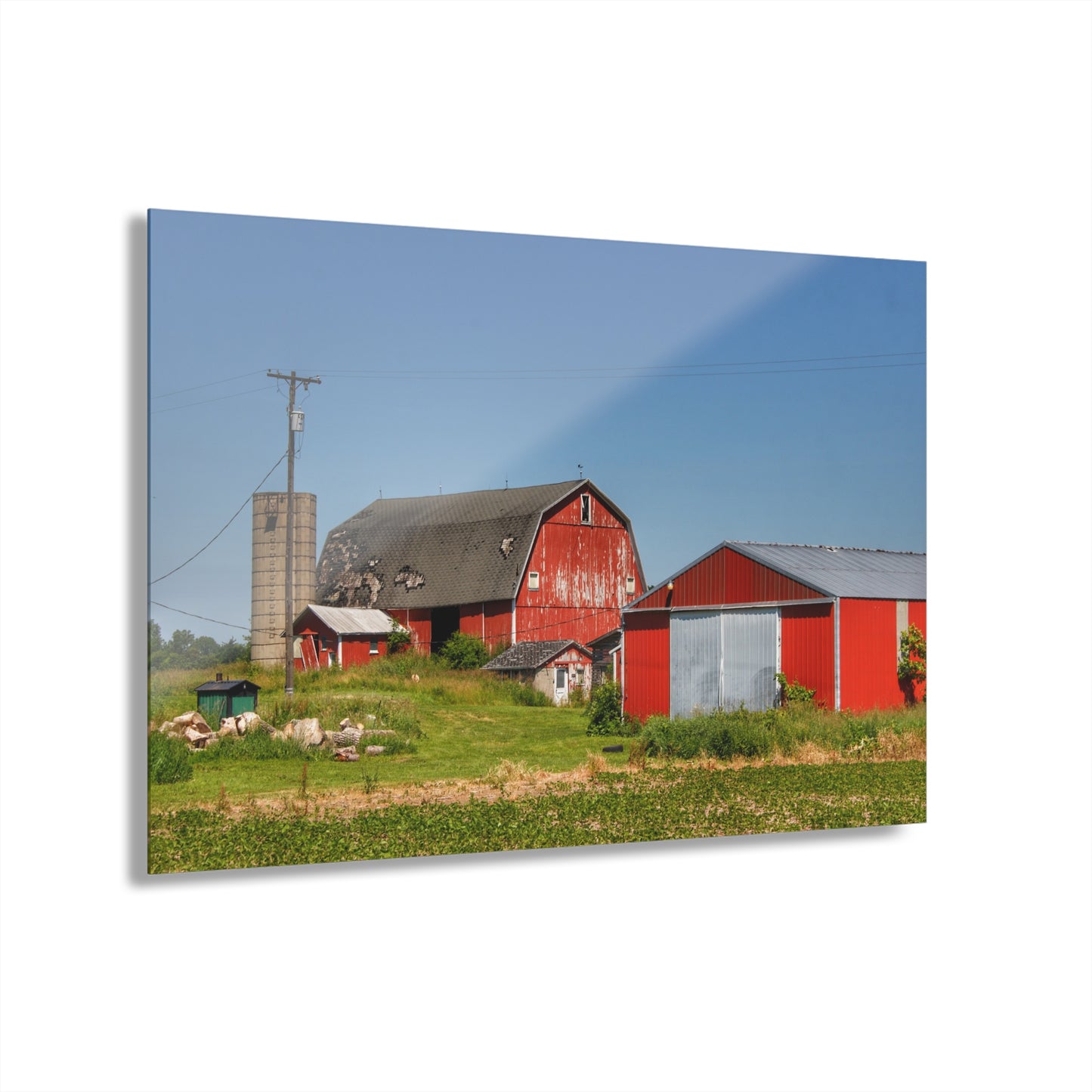 U R There Photography Greenwood Road Red I Rustic Farmhouse Acrylic Wall Print