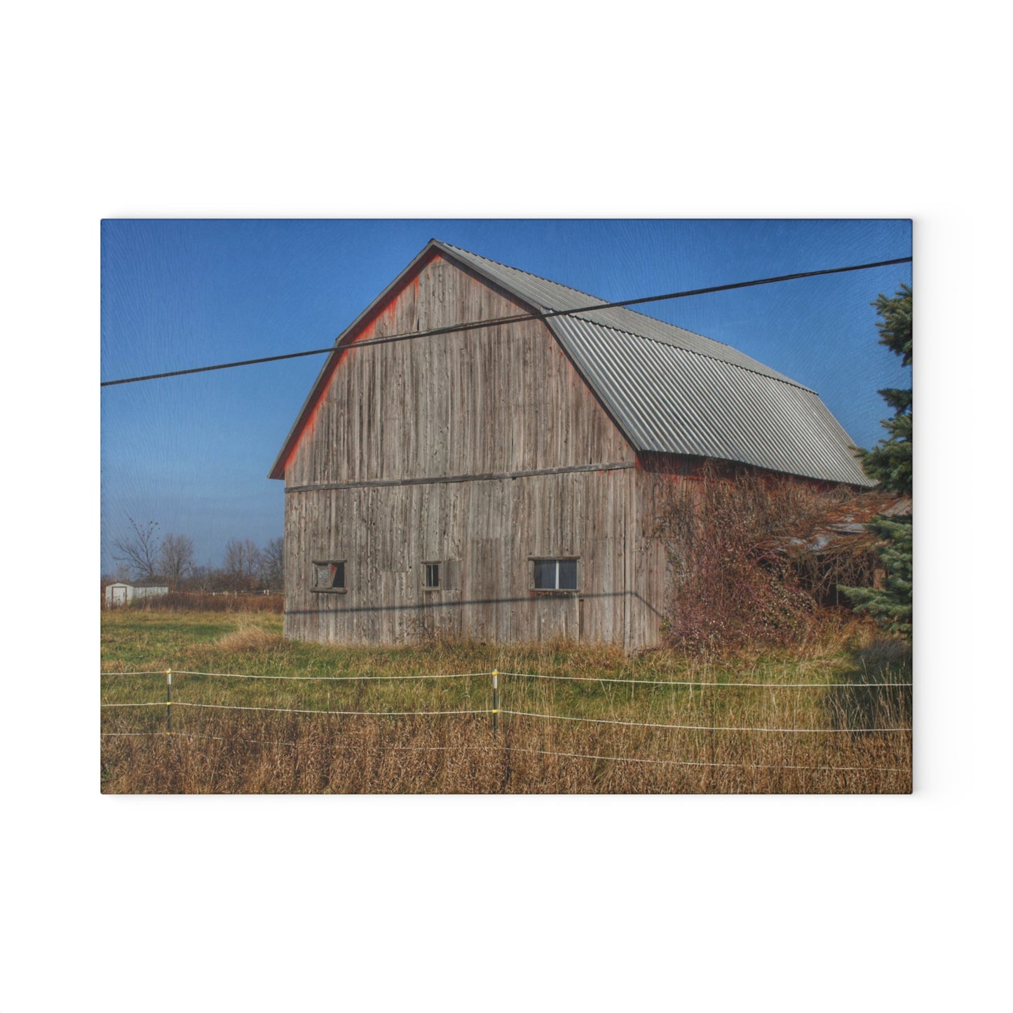 Barn Boutique Rustic Tempered-Glass Cutting Board| Dodge Road Grey I