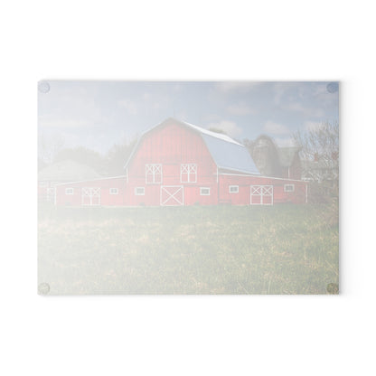 Barn Boutique Rustic Tempered-Glass Cutting Board| Delano Road Red