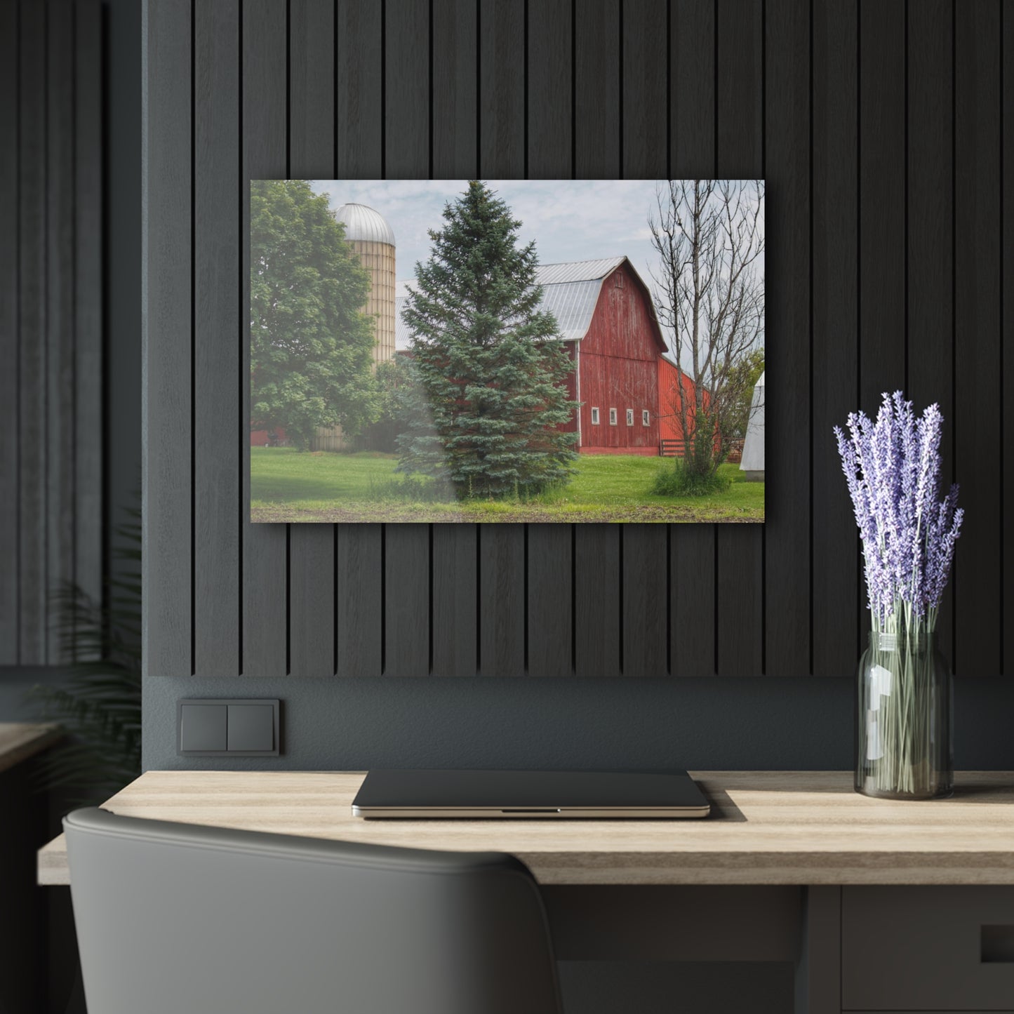 U R There Photography German Road Red I Rustic Farmhouse Acrylic Wall Print