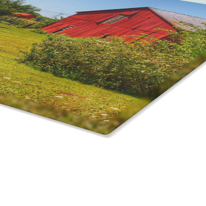 U R There Photography East Farrand Reds Rustic Farmhouse Tempered-Glass Cutting Board
