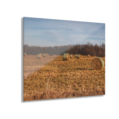 Barn Boutique Modern Farmhouse Acrylic Wall Print| December Haybales