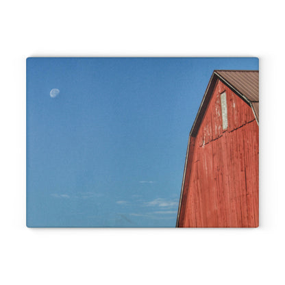 U R There Photography Fargo Road Red II Rustic Farmhouse Tempered-Glass Cutting Board