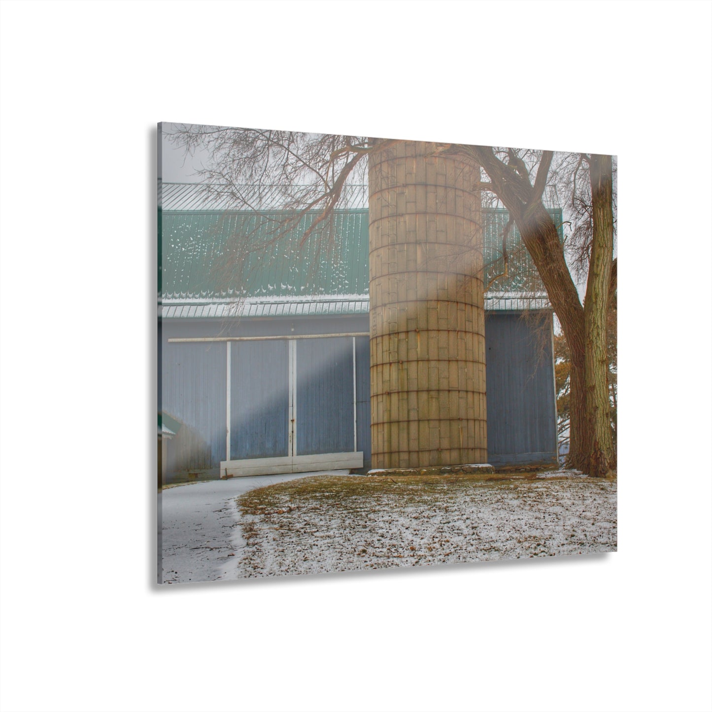 U R There Photography Hollow Corners Grey and Silo Rustic Farmhouse Acrylic Wall Print