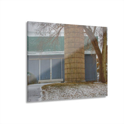 U R There Photography Hollow Corners Grey and Silo Rustic Farmhouse Acrylic Wall Print