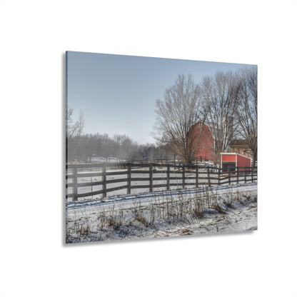 U R There Photography West Lake Road Red Rustic Farmhouse Acrylic Wall Print